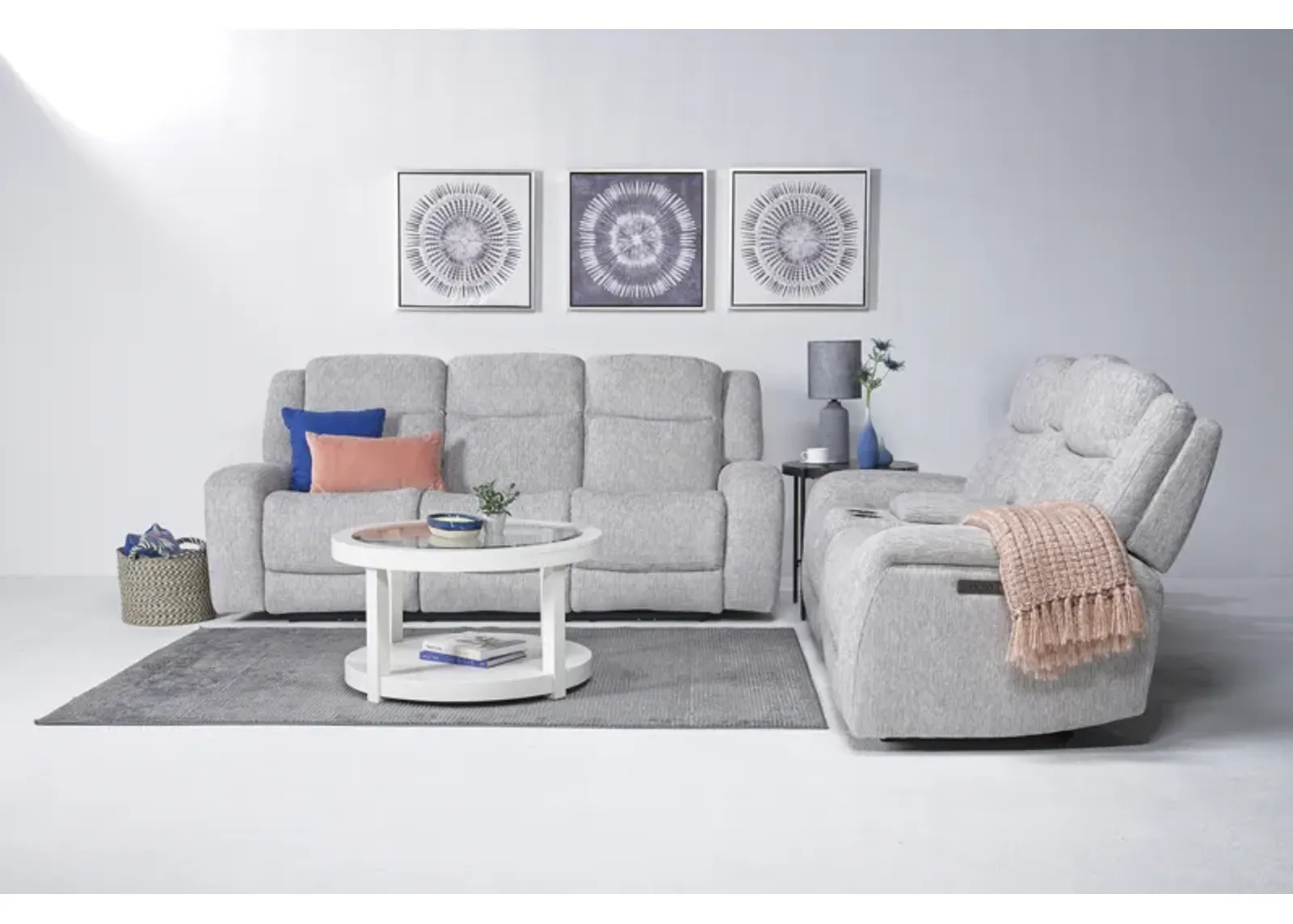 Opal 2 Power Sofa & Console Loveseat in Dove