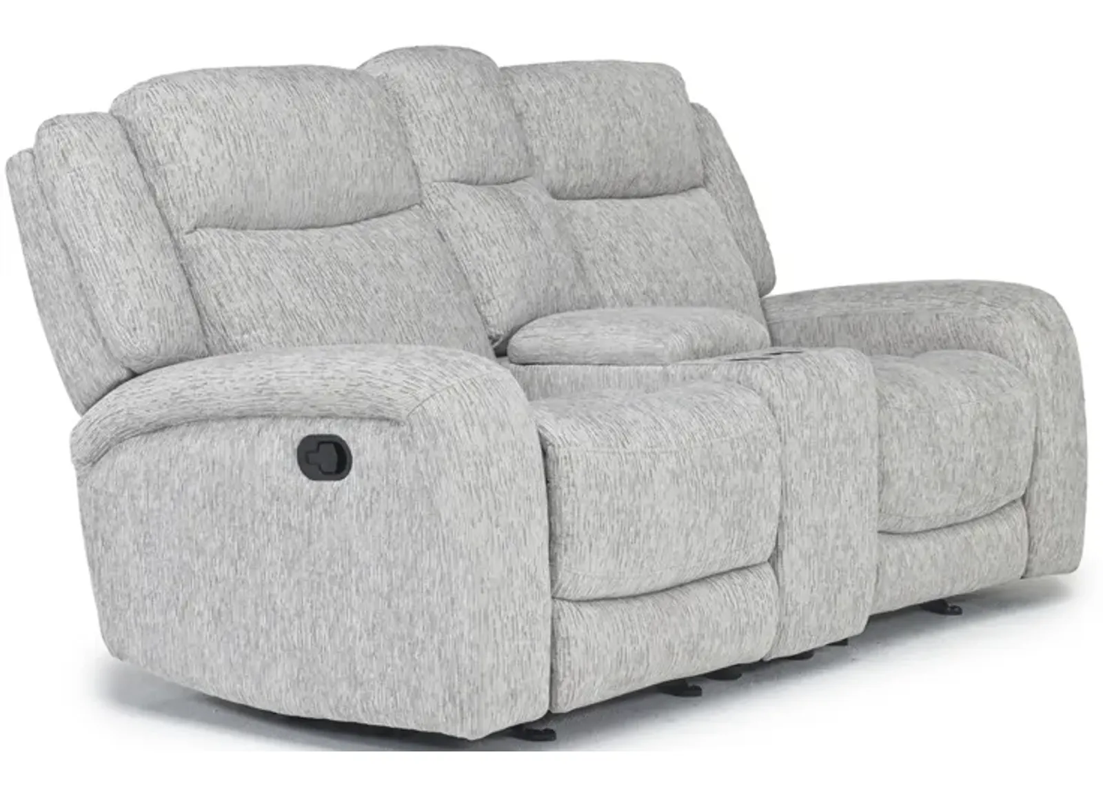 Opal Gliding Console Loveseat in Dove