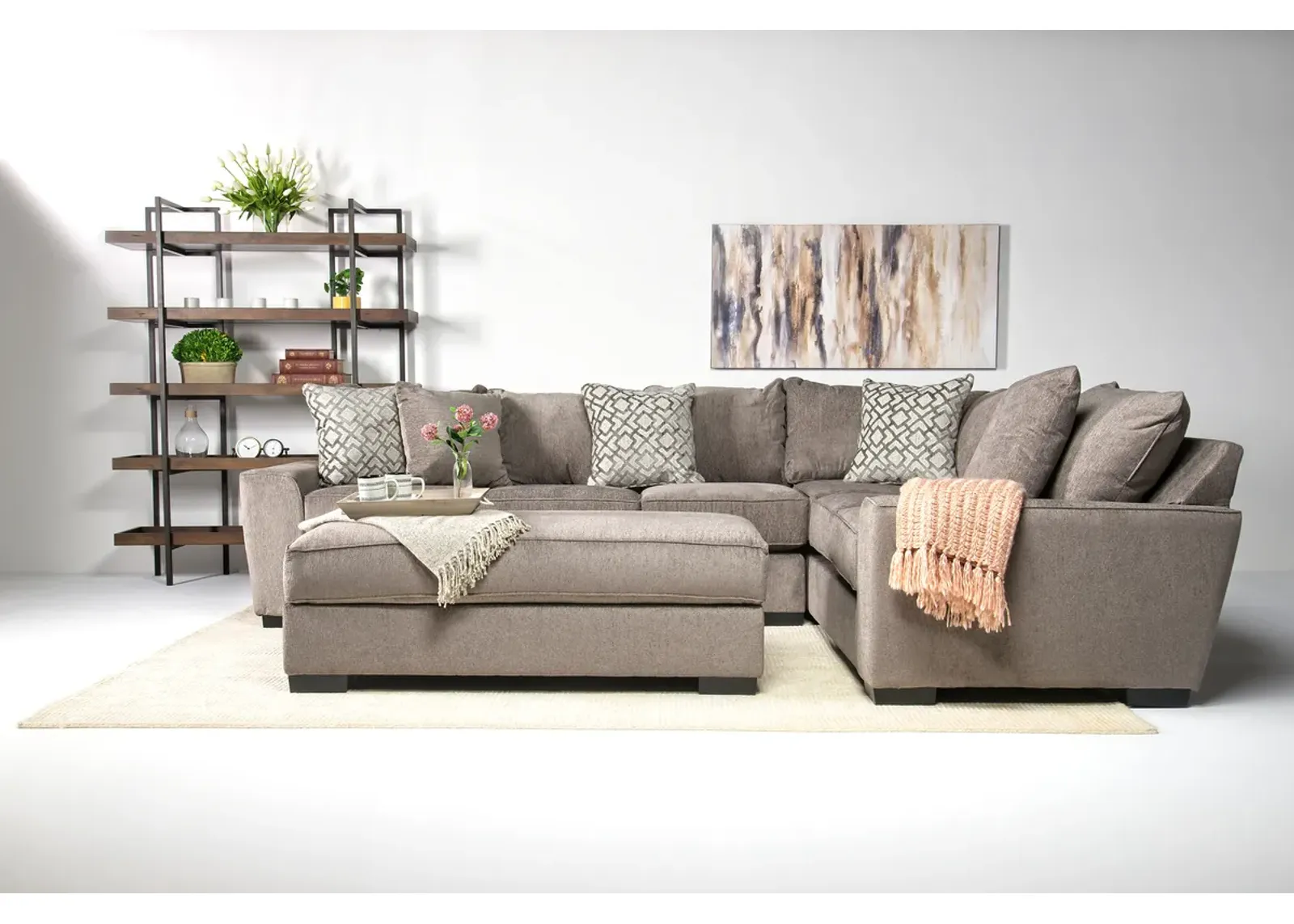 Oracle Tux Sofa Sectional, Left Facing, Down - Custom Order