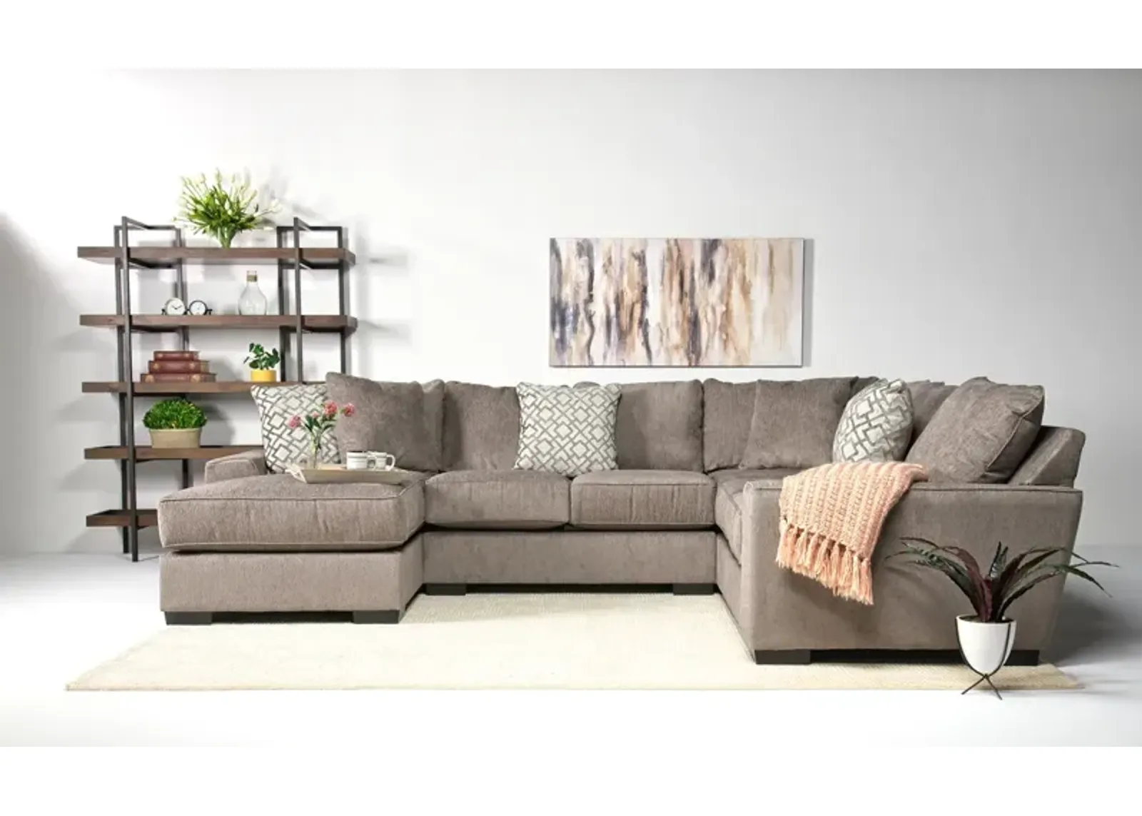 Oracle Tux Loveseat Chaise Sectional, Left Facing, Down - Custom Order