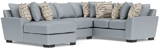 Oracle Tux Loveseat Chaise Sectional, Left Facing, Down - Custom Order