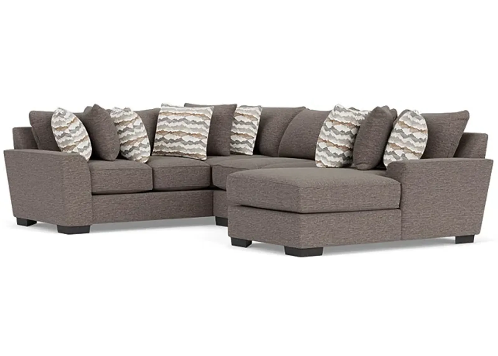 Oracle Tux Loveseat Chaise Sectional in Regis Sable II, Right Facing, Down