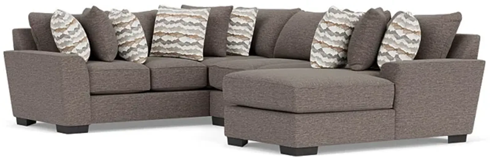 Oracle Tux Loveseat Chaise Sectional in Regis Sable II, Right Facing, Down