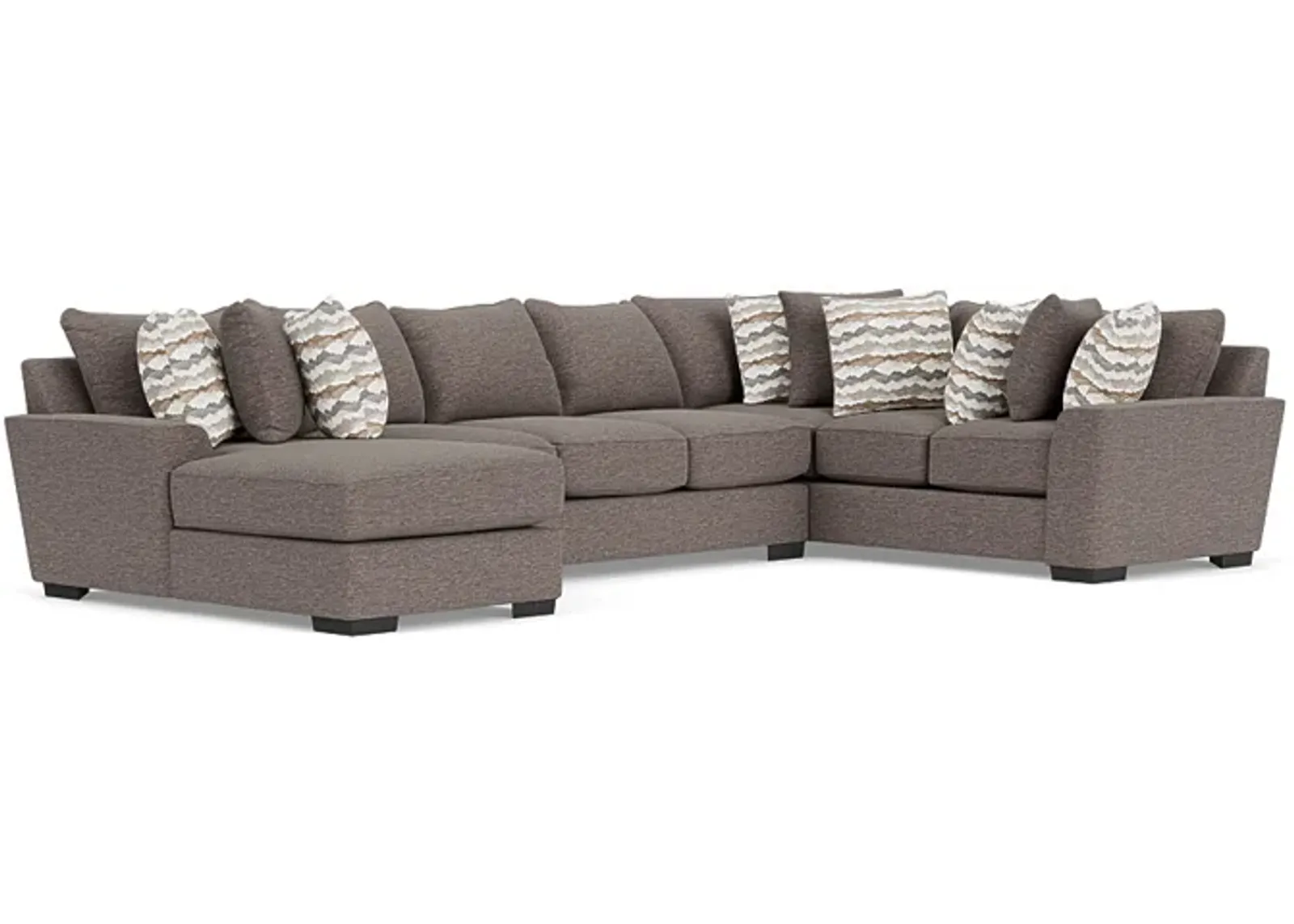 Oracle Tux Sofa Chaise Sectional in Regis Sable II, Left Facing, Down