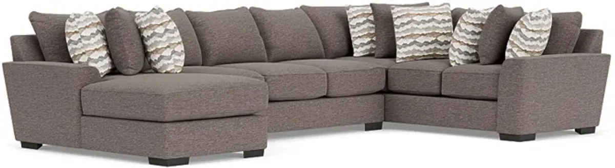 Oracle Tux Sofa Chaise Sectional in Regis Sable II, Left Facing, Down