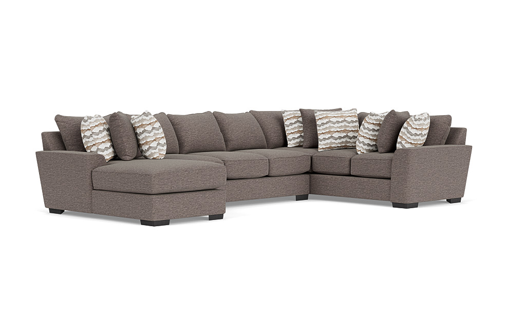 Oracle Tux Sofa Chaise Sectional in Regis Sable II, Left Facing, Down