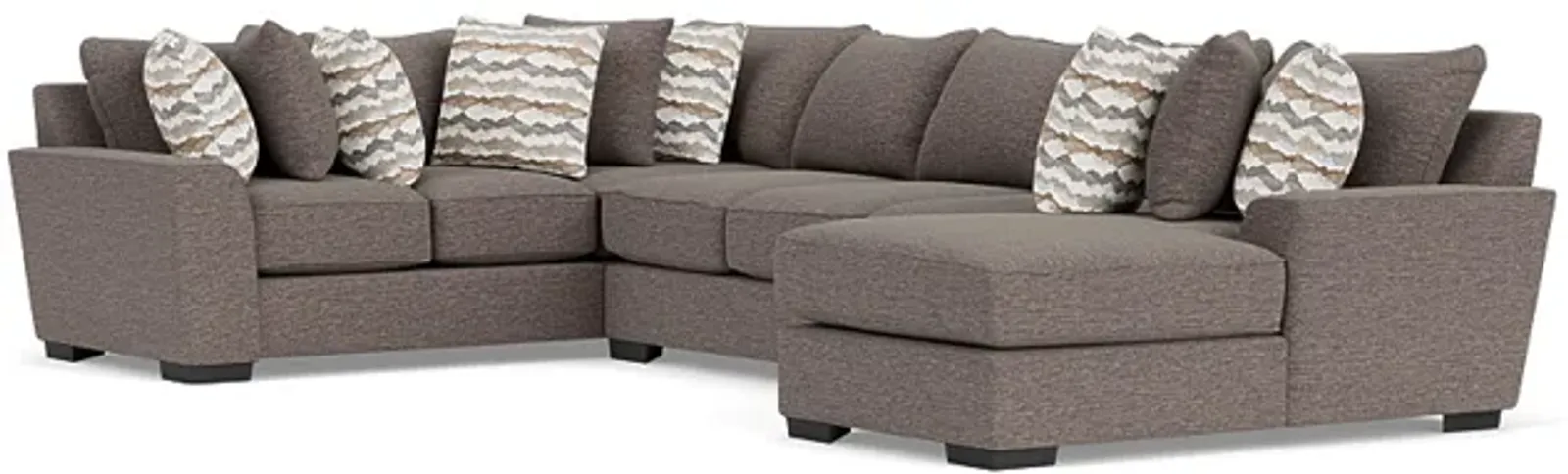 Oracle Tux Sofa Chaise Sectional in Regis Sable II, Right Facing, Down