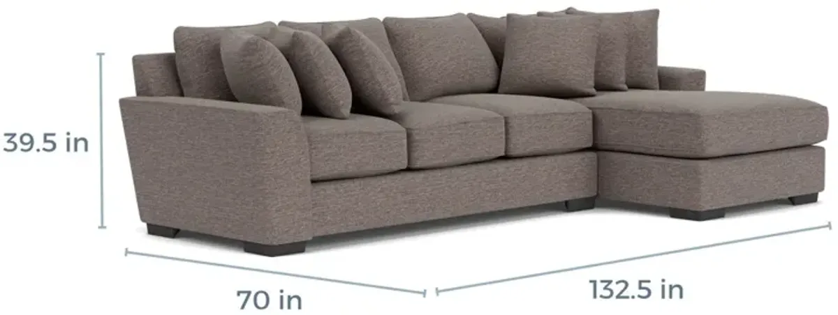Oracle Sofa Chaise in Regis Sable II, Right Facing