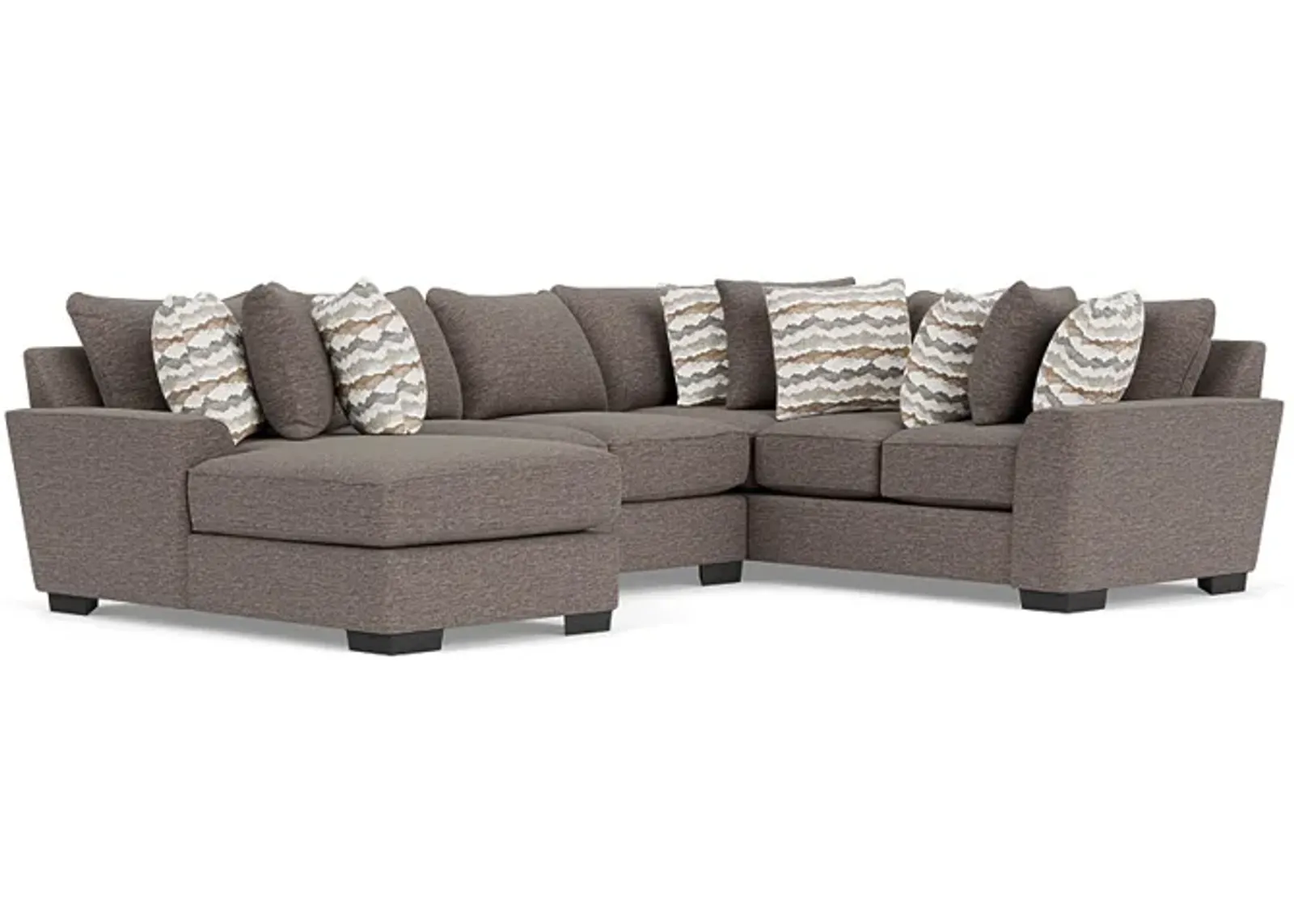 Oracle Tux Loveseat Chaise Sectional in Regis Sable II, Left Facing