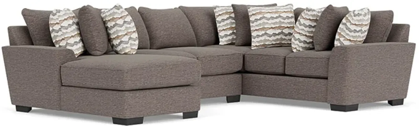 Oracle Tux Loveseat Chaise Sectional in Regis Sable II, Left Facing