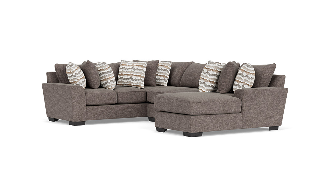 Oracle Tux Loveseat Chaise Sectional in Regis Sable II, Right Facing