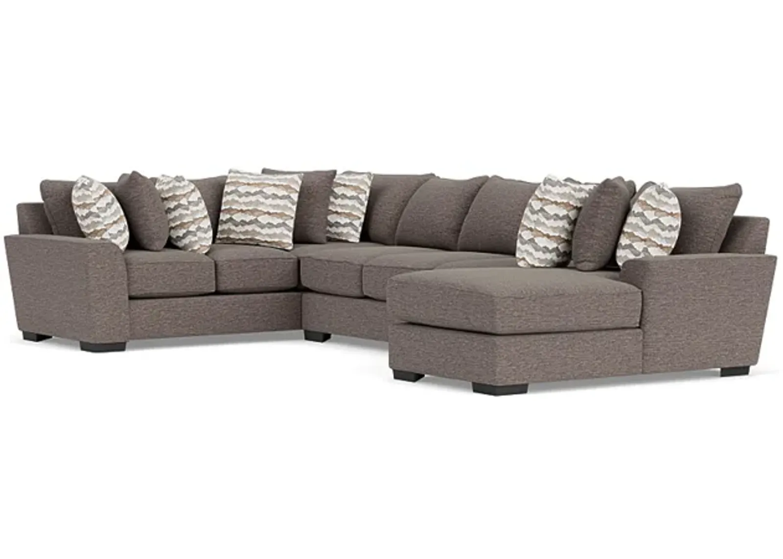 Oracle Tux Sofa Chaise Sectional in Regis Sable II, Right Facing