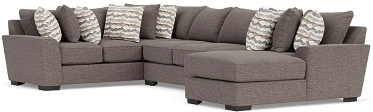 Oracle Tux Sofa Chaise Sectional in Regis Sable II, Right Facing