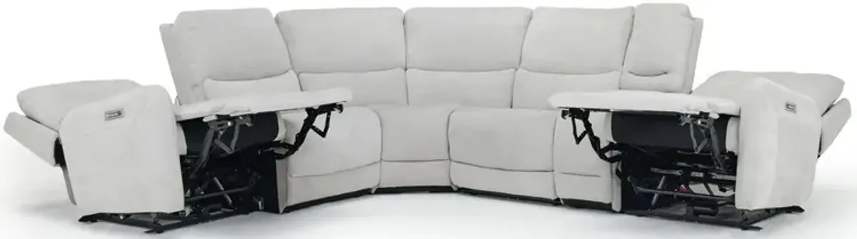 Palencia 6 Piece 3 Power Sectional in Trento Dove 