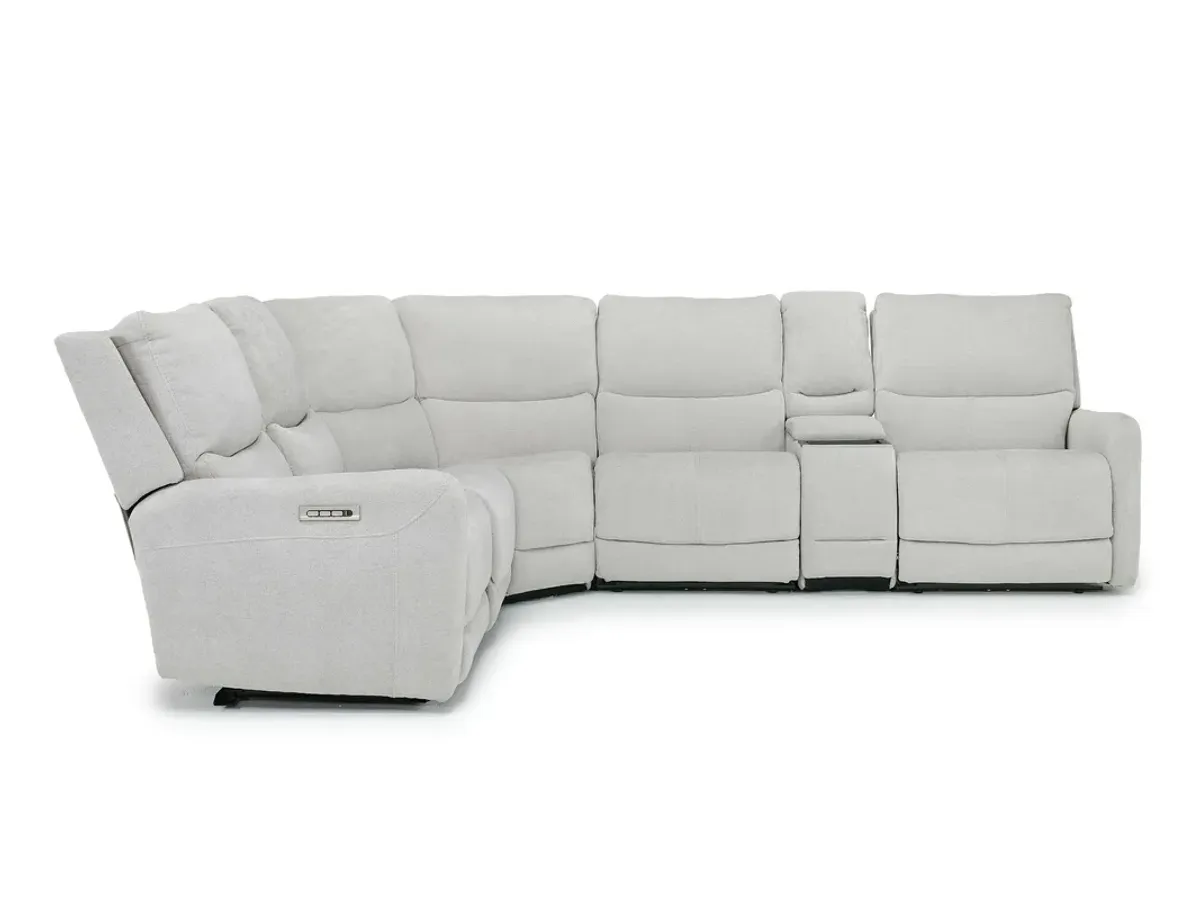 Palencia 6 Piece 3 Power Sectional in Trento Dove 