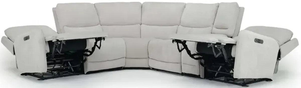 Palencia 6 Piece 3 Power Sectional w/ Massage in Trento Dove