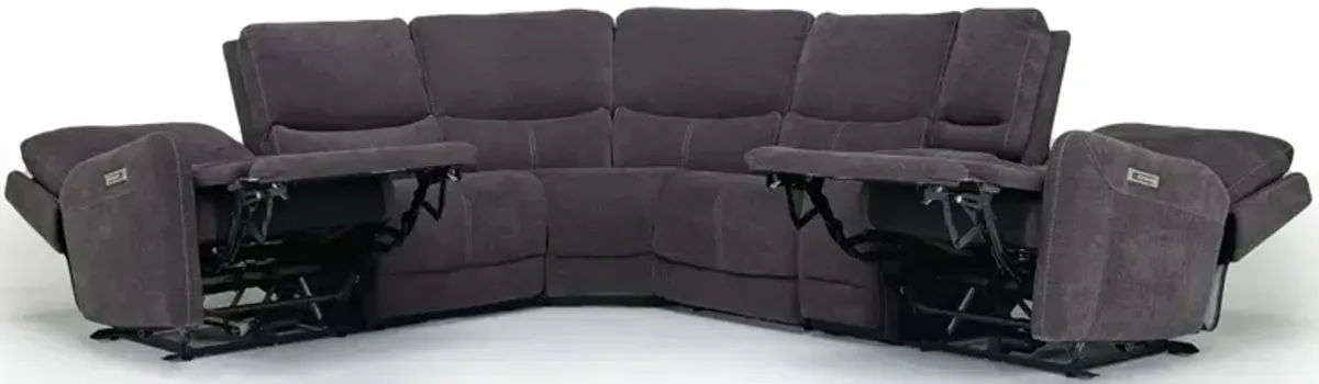 Palencia 6 Piece 3 Power Sectional in Trento Charcoal