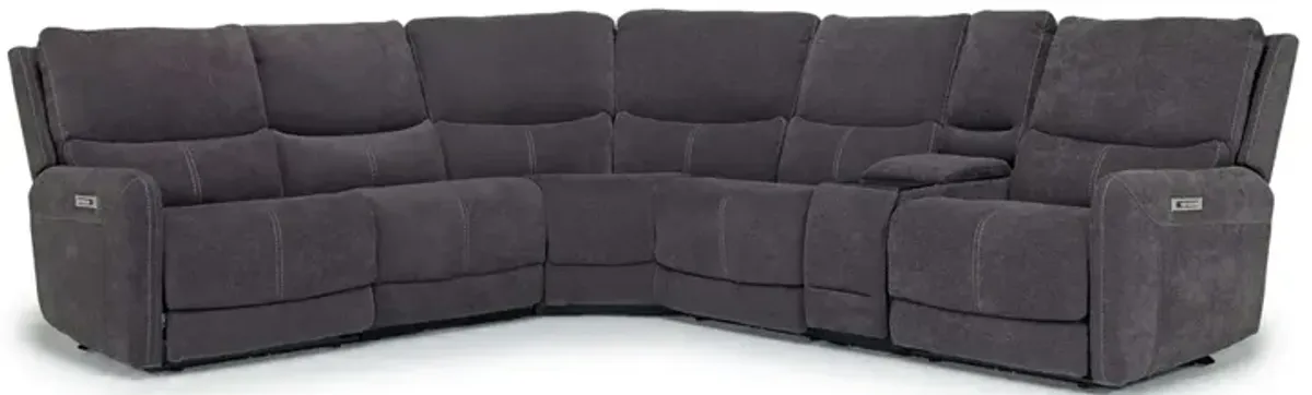 Palencia 6 Piece 3 Power Sectional in Trento Charcoal