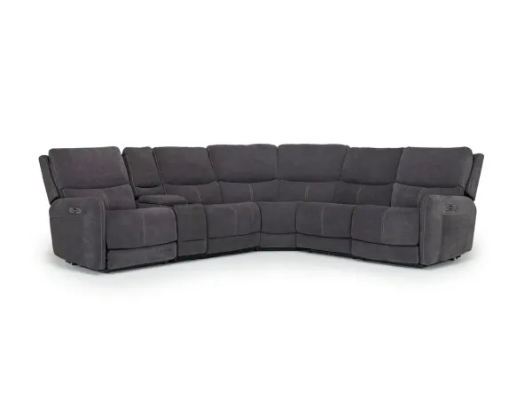 Palencia 6 Piece 3 Power Lift Sectional in Trento Charcoal