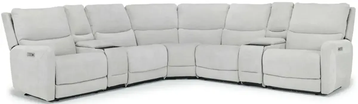 Palencia 7 Piece 3 Power Sectional in Trento Dove
