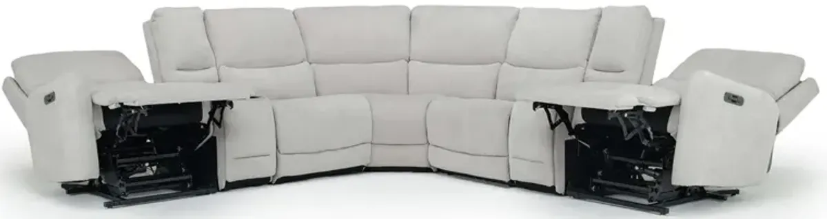 Palencia 7 Piece 3 Power Sectional w/ Massage in Trento Dove