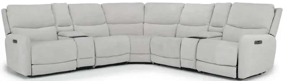 Palencia 7 Piece 3 Power Sectional w/ Massage in Trento Dove