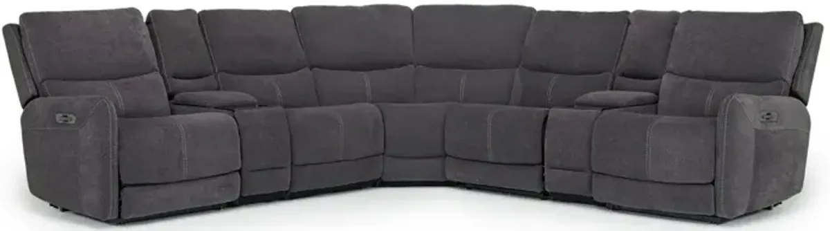 Palencia 7 Piece Sectional w/ Massage in Trento Charcoal