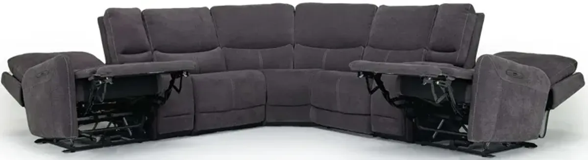 Palencia 7 Piece Sectional w/ Massage in Trento Charcoal