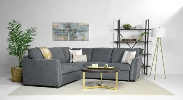 Pasadena Full Tux Sleeper Sectional in Brimfield Denim, Right Facing