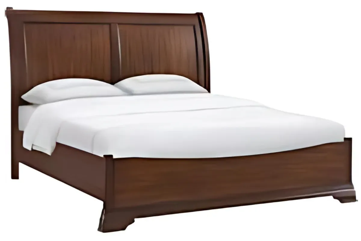 Phillipe Sleigh Bed, Dresser, Mirror & Nightstand in Cherry, Queen