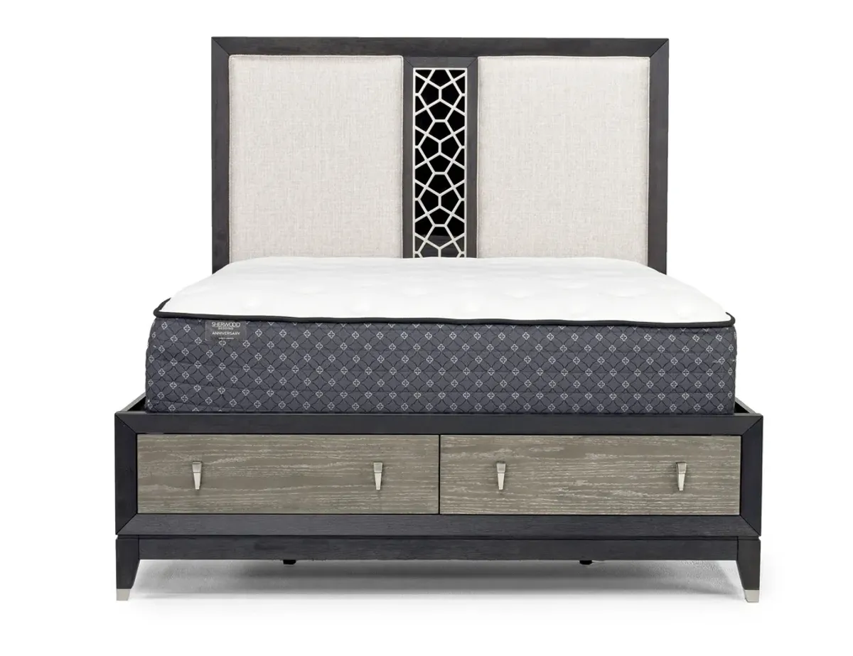 Proximity Panel Bed w/ Storage in Gray Oak, Queen