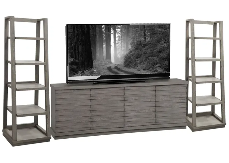 Pure Modern 3 Piece Entertainment Center in Moonstone, 76 Inch