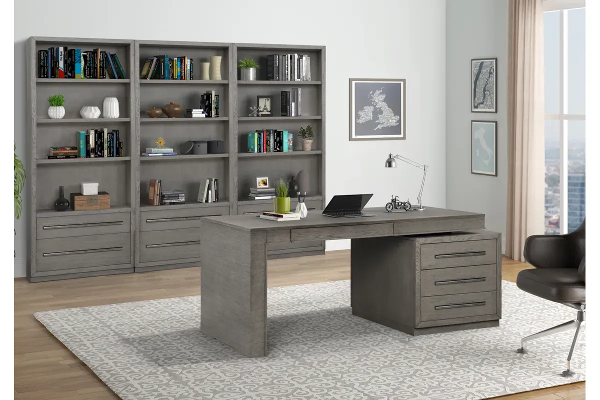 Pure Modern Office Desk in Moonstone