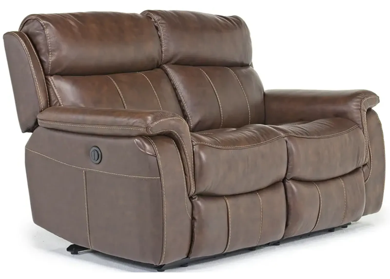 Ranger Power Loveseat in Brown Leather