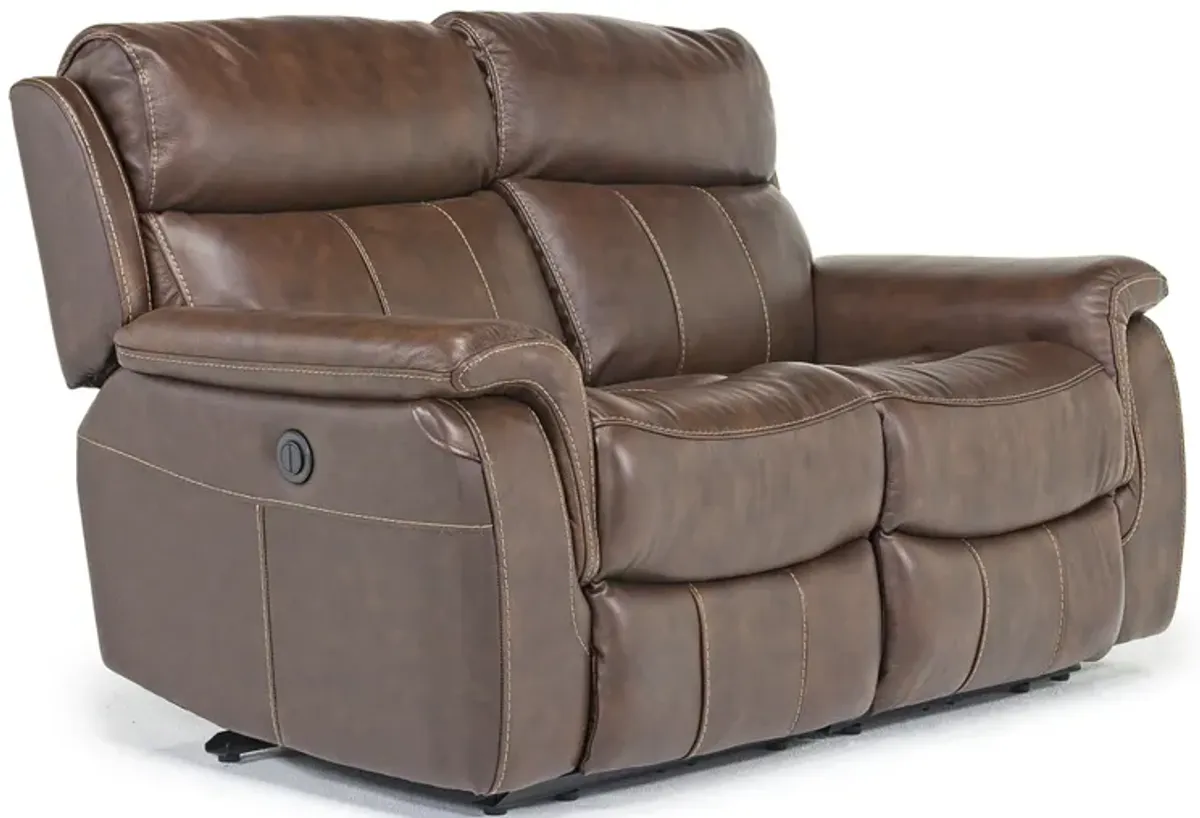 Ranger Power Loveseat in Brown Leather