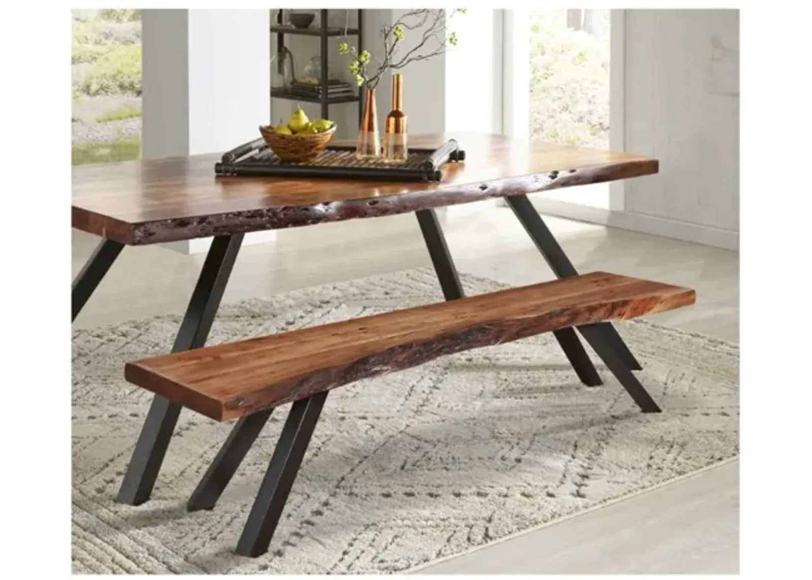 Reese Dining Table & Bench in Natural