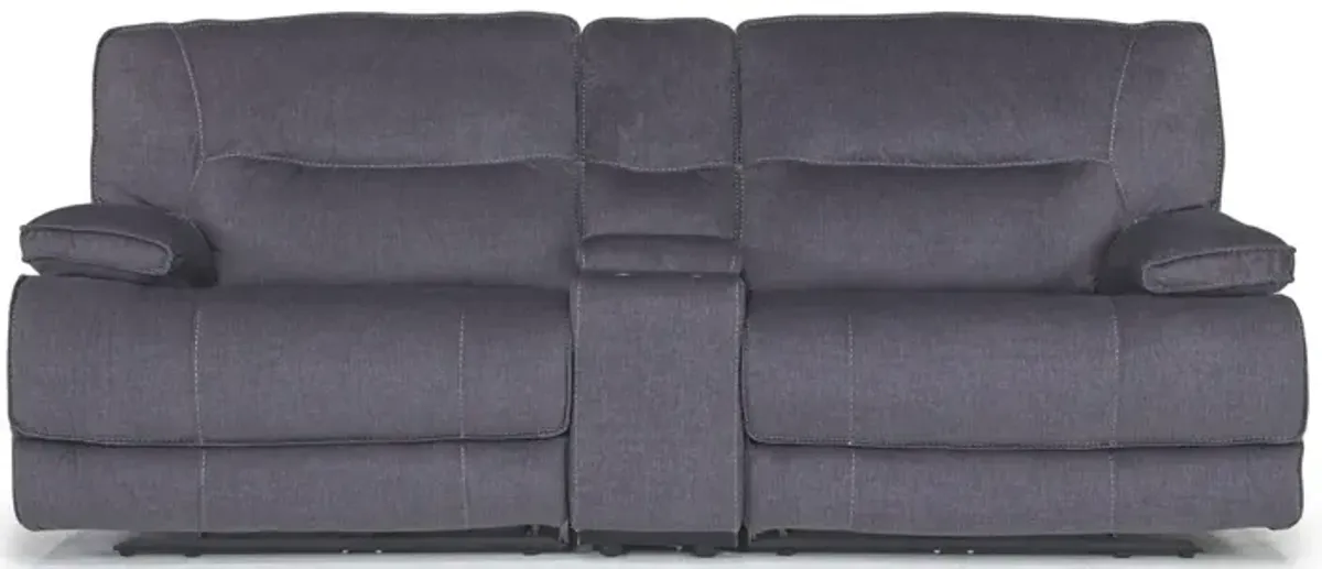 Retreat Power Console Loveseat in Charcoal