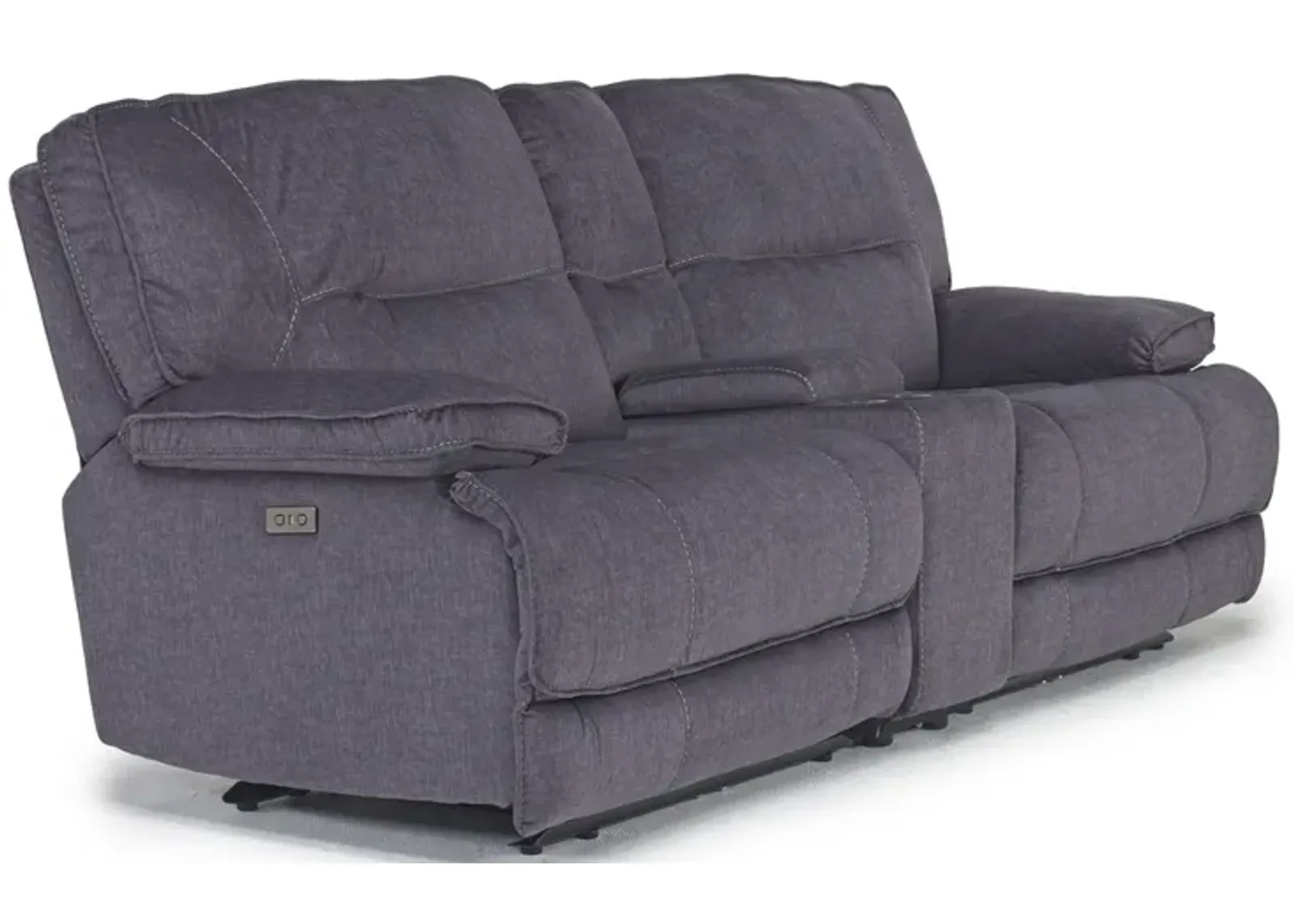 Retreat Power Console Loveseat in Charcoal