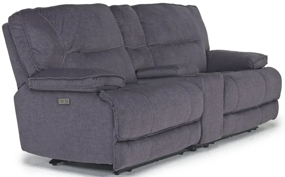 Retreat Power Console Loveseat in Charcoal