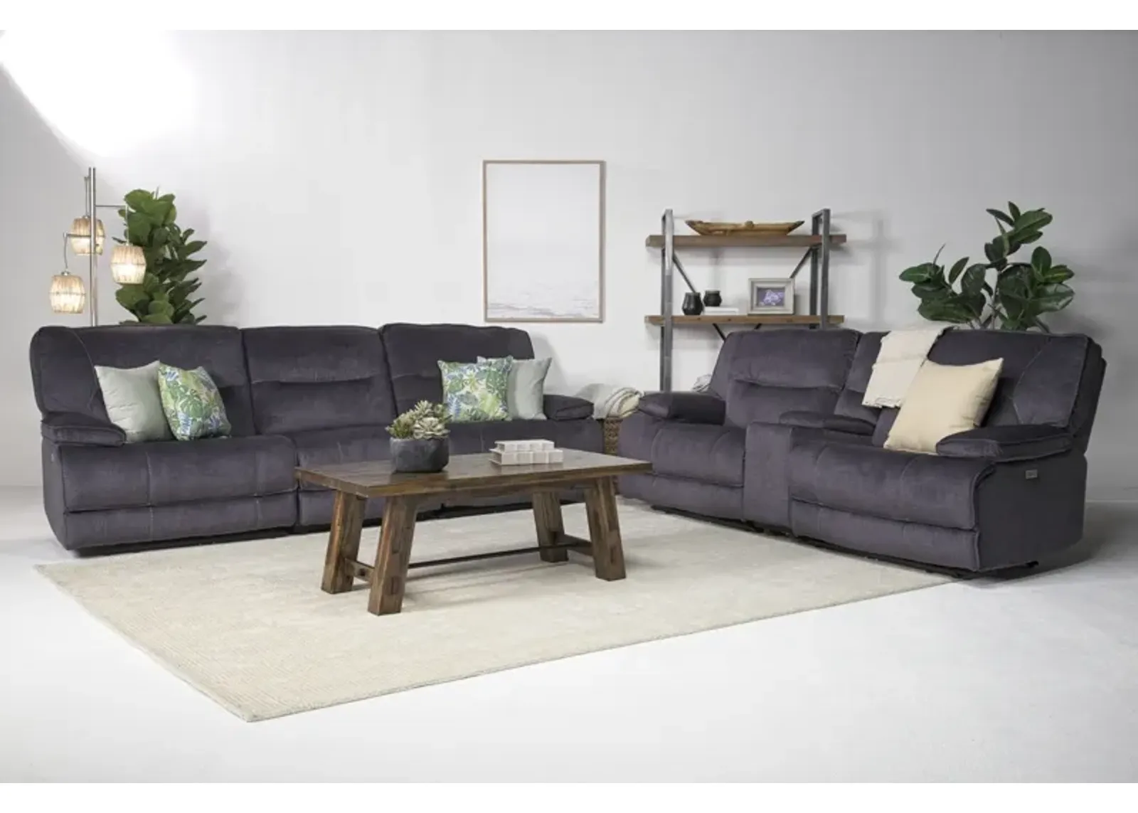 Retreat Power Sofa & Console Loveseat in Charcoal