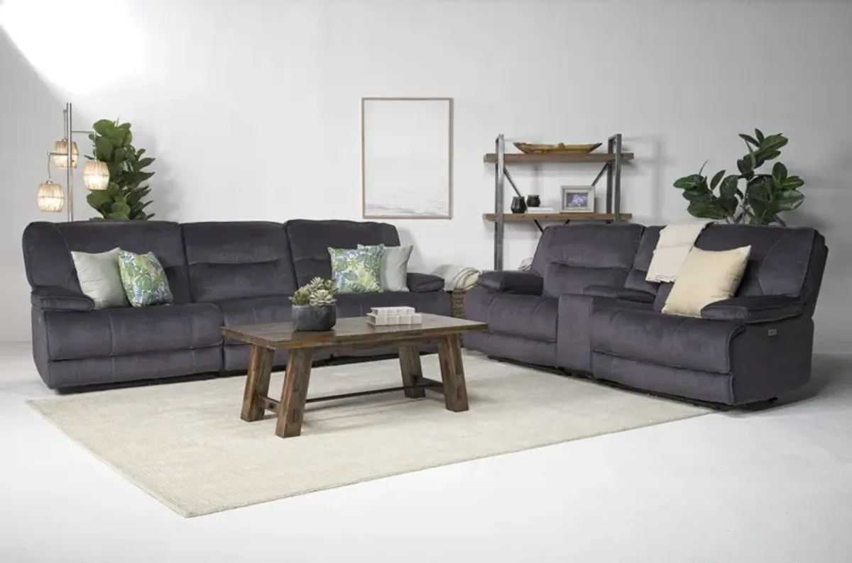 Retreat Power Sofa & Console Loveseat in Charcoal