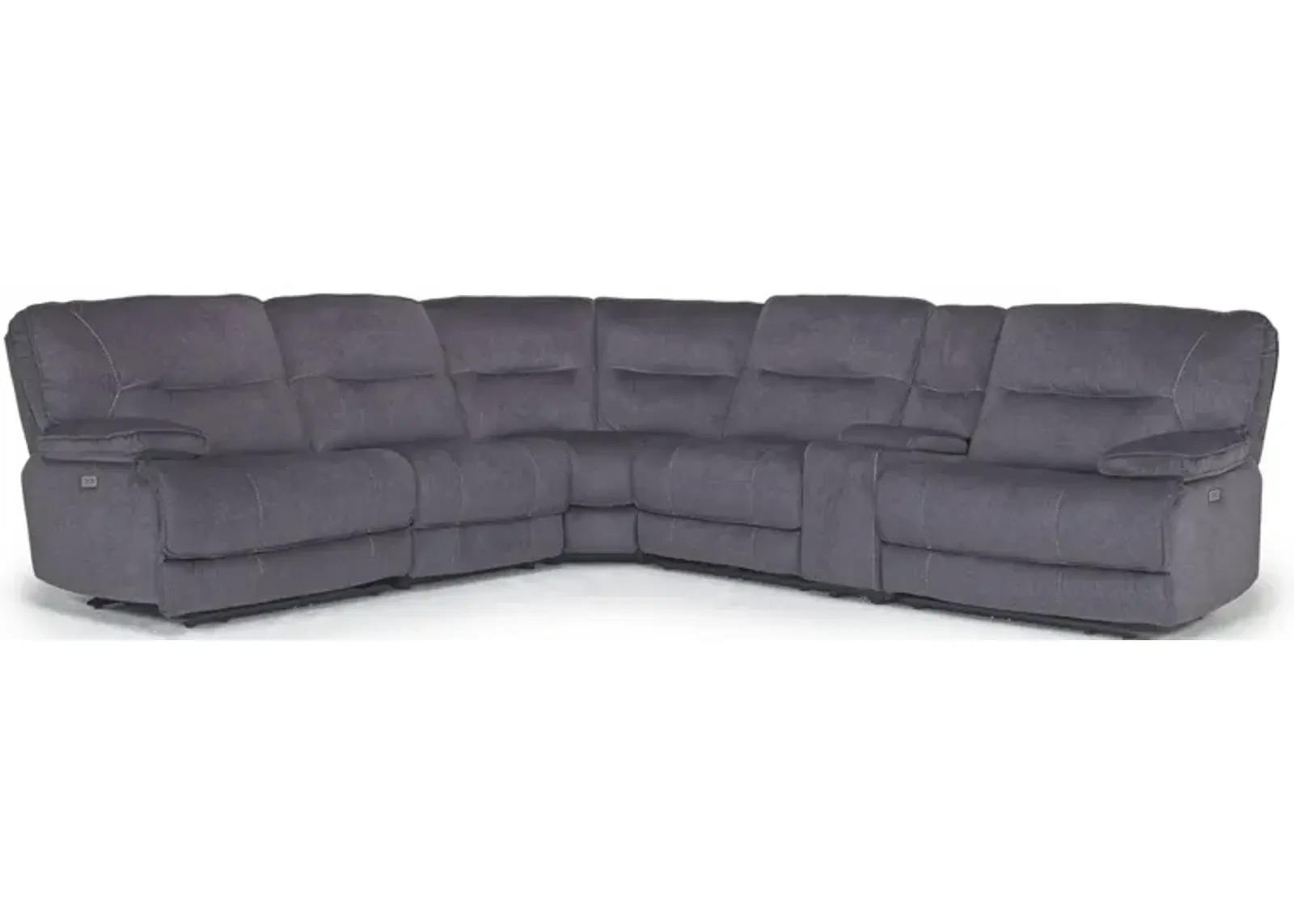 Retreat 6 Piece Power Sectional in Charcoal