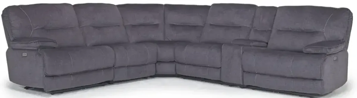 Retreat 6 Piece Power Sectional in Charcoal