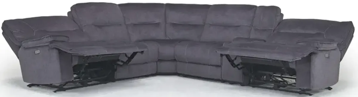 Retreat 6 Piece Power Sectional in Charcoal