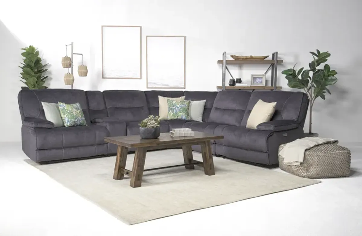 Retreat 6 Piece Power Sectional in Charcoal