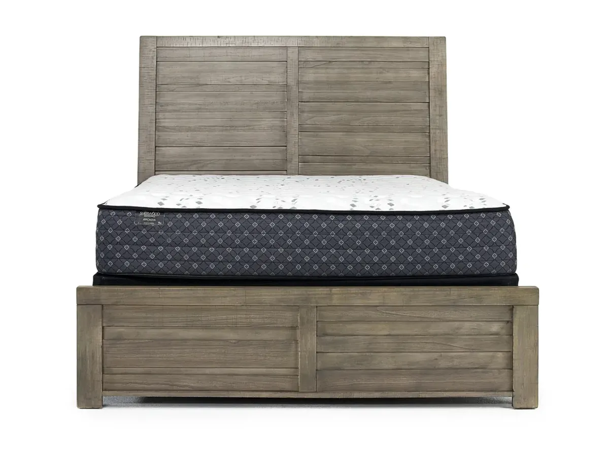 Ruff Hewn Panel Bed, Dresser & Mirror in Gray, Eastern King