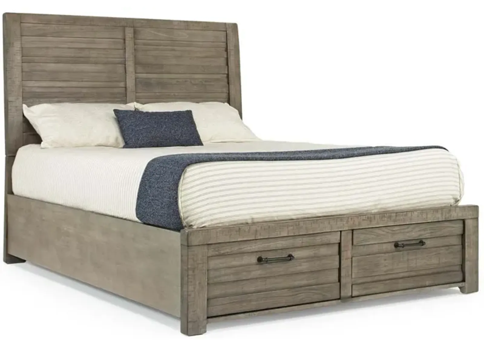 Ruff Hewn Panel Bed w/ Storage in Gray, Eastern King