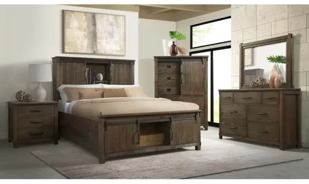 Scott Storage Bed in Walnut, Queen