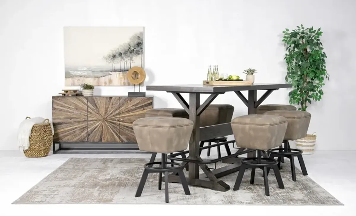 Sequoia Bar Height Dining Table & 6 Stools in Espresso