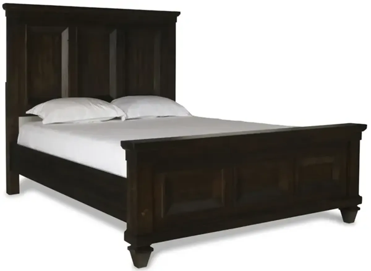 Sevilla Panel Bed, Dresser, Mirror & Nightstand in Walnut, Eastern King